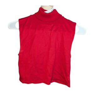 *3 FOR $9* Outbrook Knit Sleeveless Crop Top Dickey Foldover Turtleneck Top XL